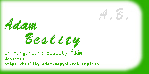 adam beslity business card